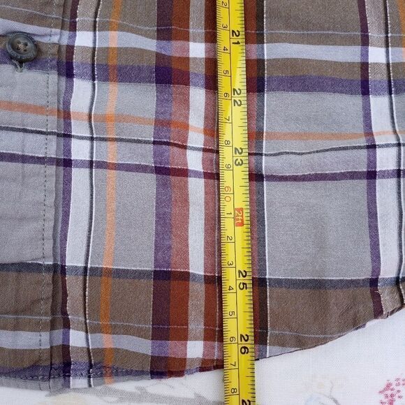 Eddie Bauer Classic Fit Plaid Gray Brown Longsleev - Picture 9 of 9
